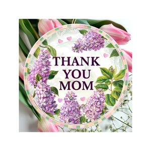 Mothers Day Ornament, Spring Decoration, Holiday Gift Idea, Heirloom Keepsake, Round Ceramic, Gift Exchange, Gift Idea.