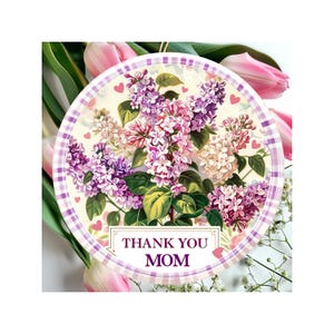 Mothers Day Ornament, Spring Decoration, Holiday Gift Idea, Heirloom Keepsake, Round Ceramic, Gift Exchange, Gift Idea.