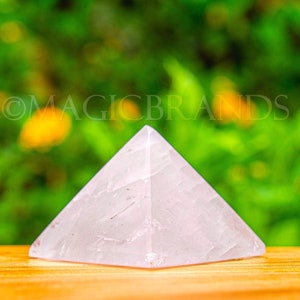 AAA+ Rose Quartz Pyramid Crystal, Pink Healing Stone, Rose Quartz Crystal Pointer, Chakra Pyramid, Spiritual Healing, Pyramid Crystal Decor