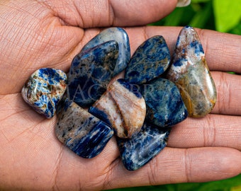 1 lb Sodalite Tumbled Crystals, Natural Blue Sodalite Stones, Energy Healing Tumbled Stones, Genuine Sodalite Gemstone, Sodalite Bulk