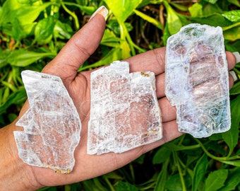 Raw Selenite Slab, Gypsum Crystal, Spiritual Decor, Energy Healing Stone
