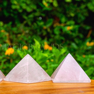 AAA+ Rose Quartz Pyramid Crystal, Pink Healing Stone, Rose Quartz Crystal Pointer, Chakra Pyramid, Spiritual Healing, Pyramid Crystal Decor