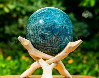 Blue Apatite Sphere, Healing Crystal Ball, Throat Chakra Decor