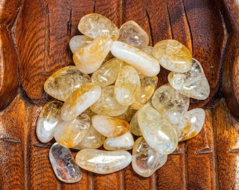 1 lb Bulk Tumbled Citrine Crystals Genuine Citrine Pocket Stones - Healing Gemstone Collection