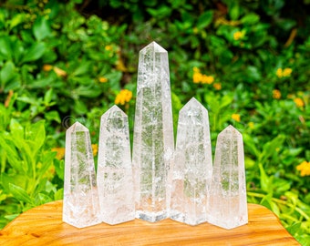 Clear Quartz Point +AAA, Wand Quartz Crystal Obelisk, Gemstone Point, Healing Gemstone, Quartz Specimen for Meditation & Energy Healing