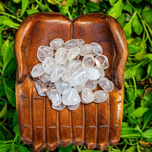 1 lb Bulk Clear Quartz Tumbled Crystals for Healing - Polished Stones for Energy Work  Meditation