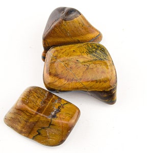 1 lb Bulk Tiger Eye Tumbled Stones, Pocket Tiger Eye Polished Healing Crystals