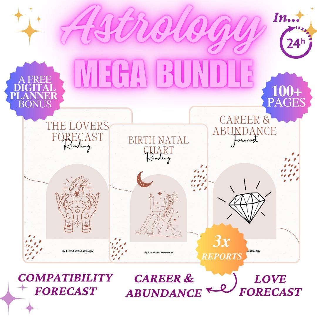 In Depth Natal Chart Reading, Birth Chart Astrology Reading, Full