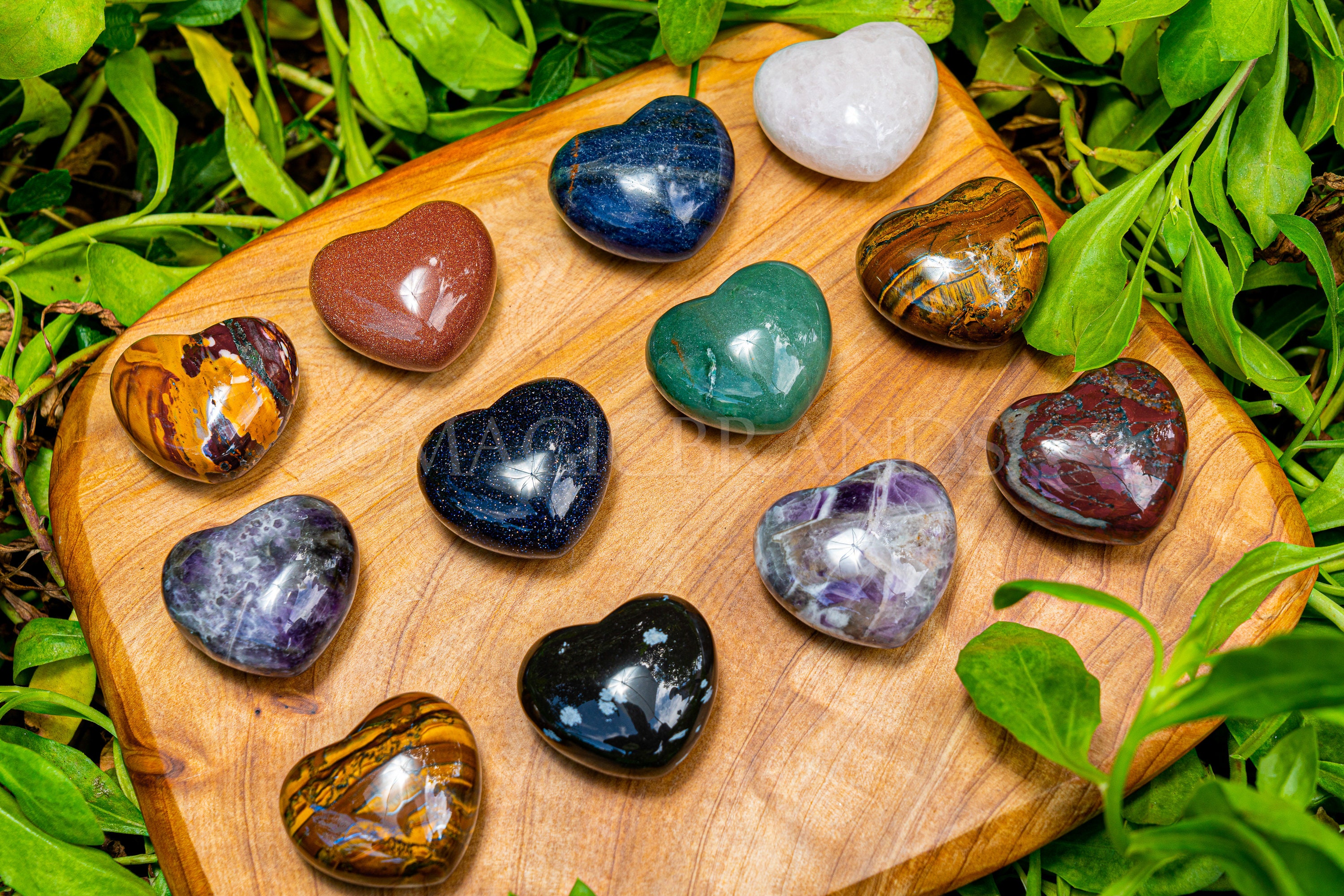 Heart Crystal Set - Hand Carved Heart Stone, Meditation Crystal