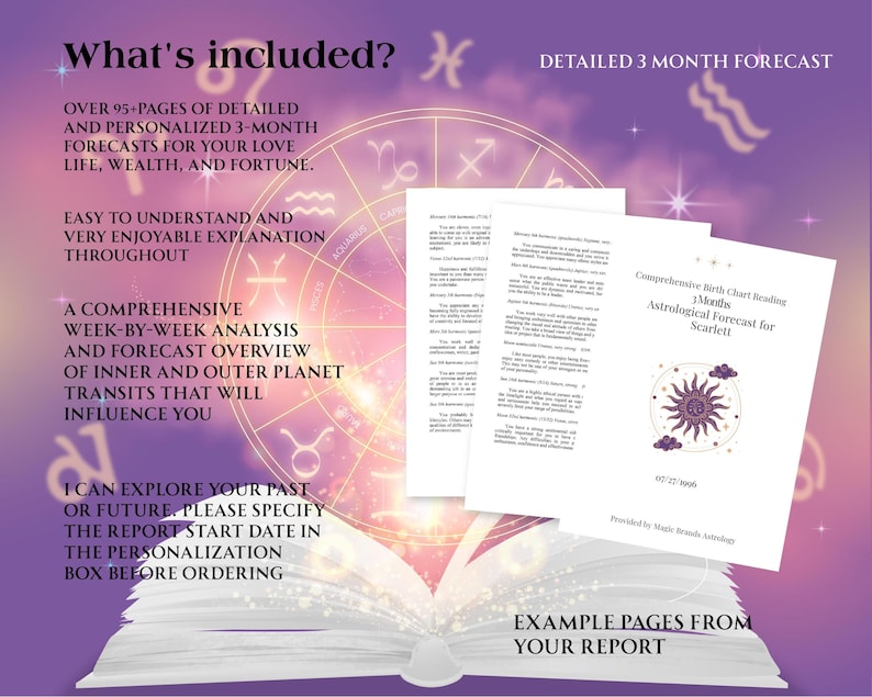 In Depth Natal Chart Reading, Birth Chart Astrology Reading, Full Personalized Natal Chart Analysis Report, Astrology Forecast, Birth Chart Analysis, Astrology Report,  Natal Chart Analysis, Psychic Predictions, Birth Chart Forecast, Tarot Reading