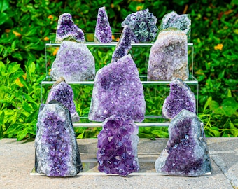 Large Amethyst Geode Cluster Crystal - Raw Purple Amethyst Druzy Healing Crystals, Large Geode Rock, Amethyst Cluster for Energy Work