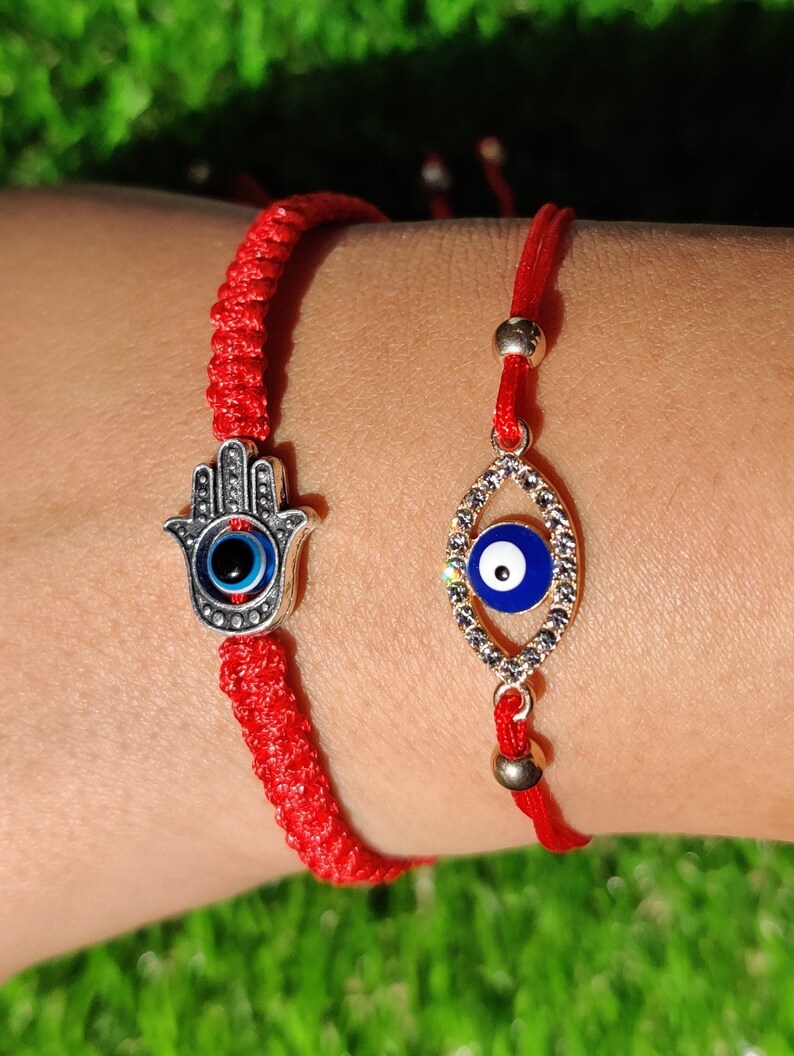 Red String Evil Eye Bracelet Adjustable Protection Bracelet Etsy