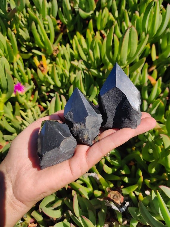 Shungite Polished Point | EMF & 5G Protection Crystal
