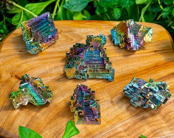 Rainbow Bismuth Crystal Cluster, Healing Home Decor