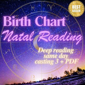 In Depth Natal Chart Reading, Birth Chart Astrology Reading, Full Personalized Natal Chart Analysis Report + 1 Year Astrology Forecast