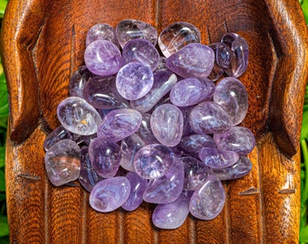 1 lb Bulk Amethyst Tumbled Stones Raw Healing Crystals  Clusters Natural Crystal Collection