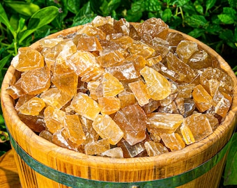 1 lb Honey Calcite Rough Stones – Premium A Grade Caramel Crystals