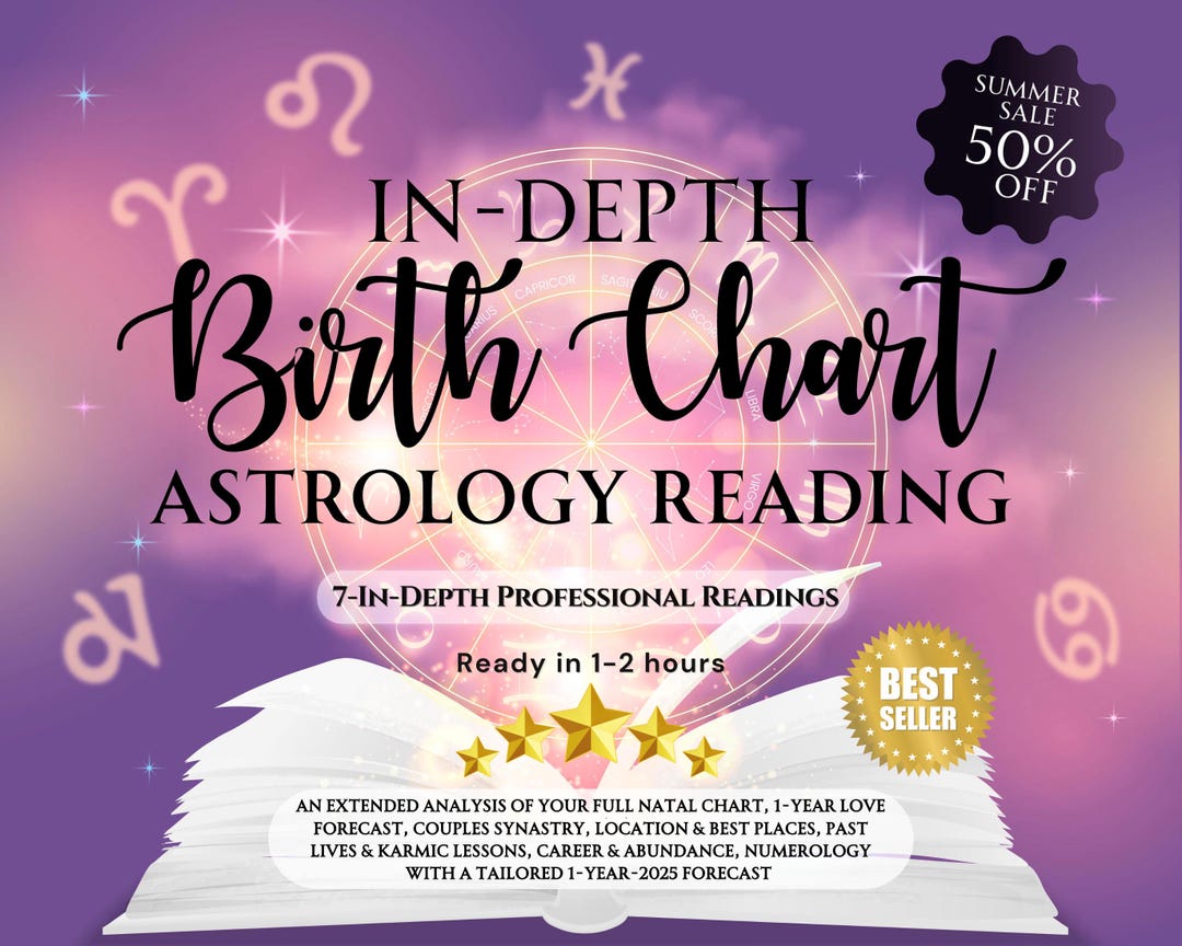 In Depth Natal Chart Reading, Birth Chart Astrology Reading, Full