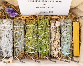 Sage Smudge Kit, Amethyst, Palo Santo, Healing Herbs