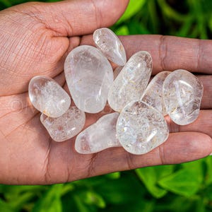 1 lb Bulk Clear Quartz Tumbled Healing Stones  - Polished Gemstones for Meditation  Energy Work