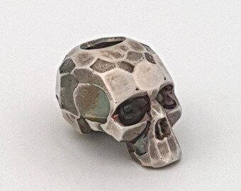 Faceted Sterling Silver Skull Bead