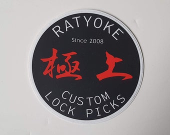 Ratyoke Custom Lock Picks kanji logo locksport sticker 3.25"