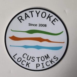 Ratyoke Custom Lock Picks colored picks locksport sticker 3&quot;
