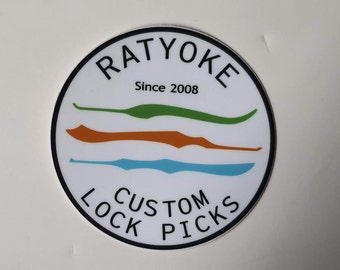 Ratyoke Custom Lock Picks colored picks locksport sticker 3"
