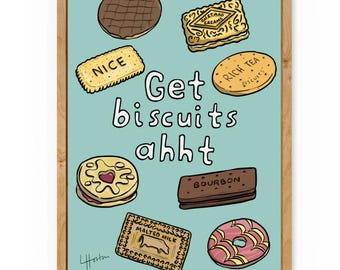 Get Biscuits Ahht - Yorkshire Slang Art Print - Luke Horton
