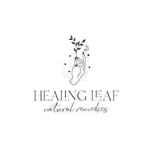Mystic Logo, Hand Logo, Celestial Logo, Moon Logo, Magic Logo, Esoteric Logo, Botanical Logo, Beauty Logo, Handmade Logo, Healing Logo