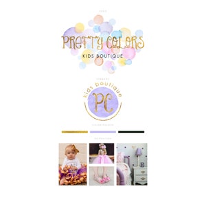 Kids Boutique Logo, Branding, Daycare Baby Logo,Kids Fashion Logo, Watercolor Logo, Baby Logo, Children Logo, Shop Logo, Children Event Logo