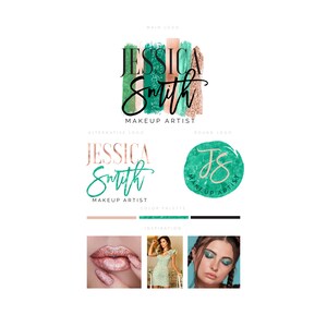 Makeup Artist Logo, Nails Salon Logo, Glam Brush Strokes, Hair Salon Logo, Custom Logo, Business Card Facebook Logo Kit, Beauty Salon Logo