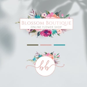 Flower Shop Logo Design, Photography Logo, Feminine Modern Logo, Branding, Wedding Planner Logo, Event Planner Logo, Monogram Logo,