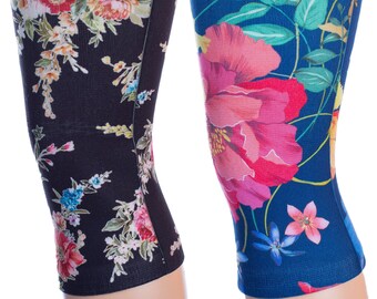 sizes Fast US Shipping Navy Floral Paradise S-XL Regular 1X-3X and Queen Women/'s Knee Support