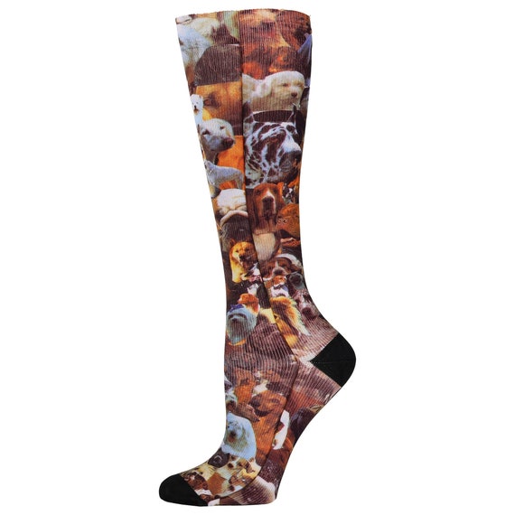 Women's Compression Socks Dogs Collage Knit 815mmHg Etsy