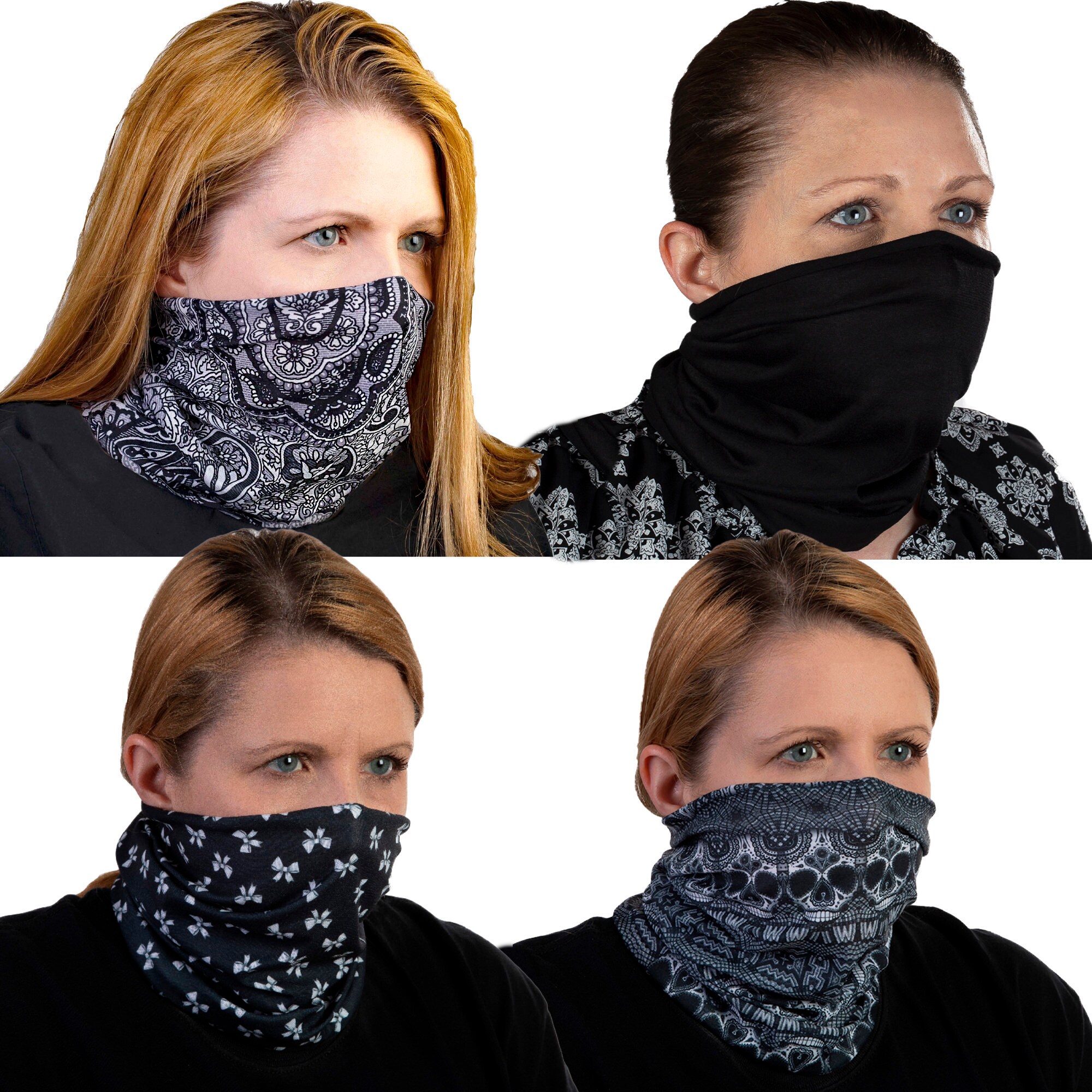 Set of 4 Masks 10in1 Breathable Face Cover Multifunctional Etsy