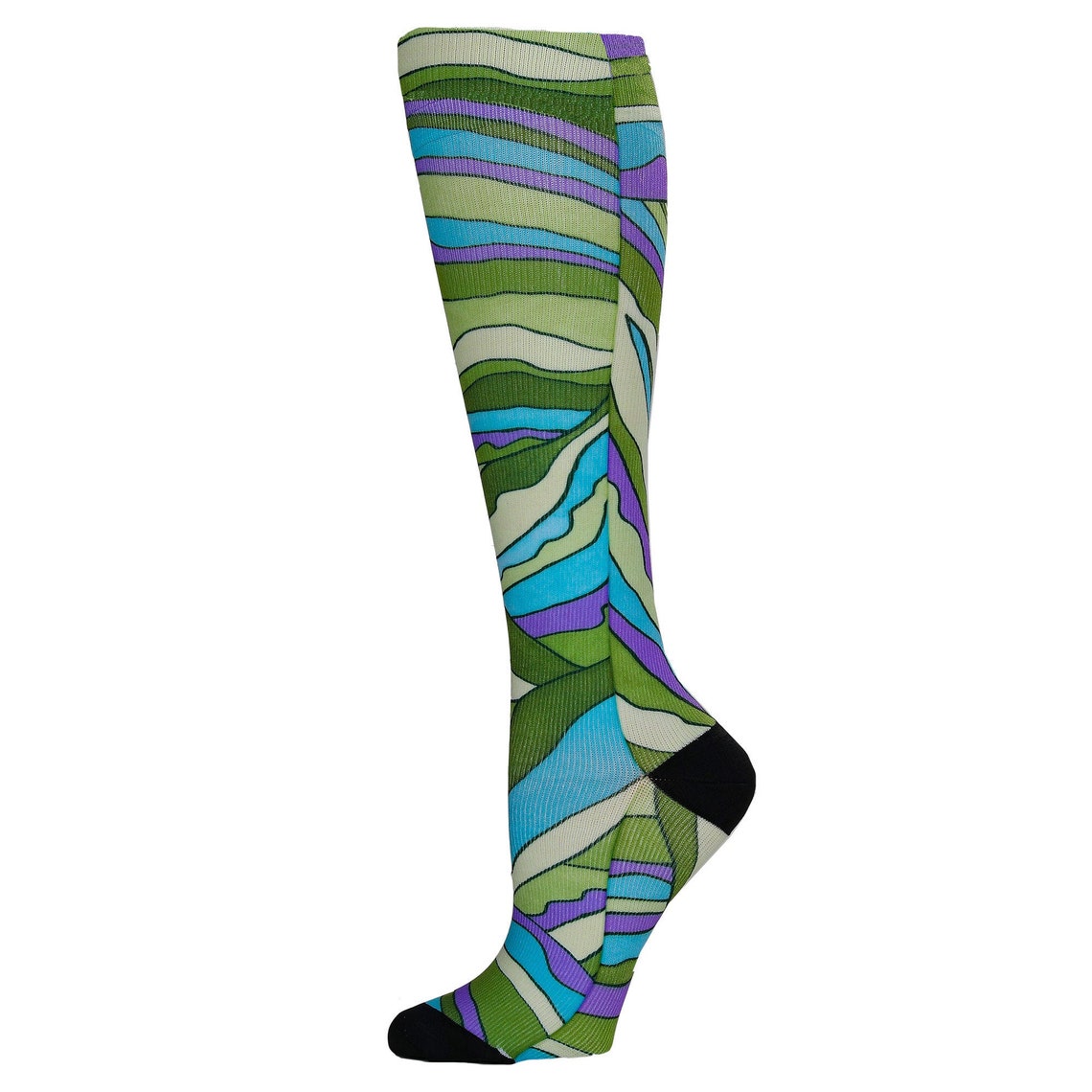 Women's Compression Socks Green Vibe Knit 8-15mmhg Regular - Etsy