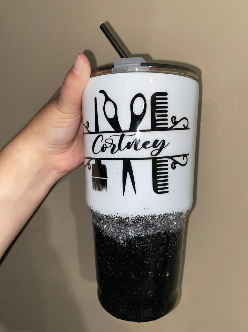 Cosmetology tumbler with personalized name or phrase Etsy