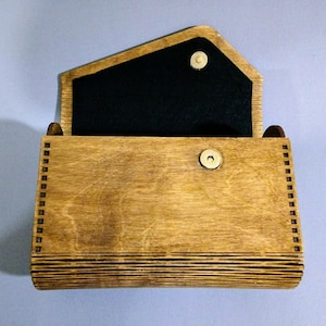 Bolsa de embrague de madera contrachapada hecha a mano corte láser cdr archivo, bolso, bolsa cortada con láser (material de 3 mm - grosor)