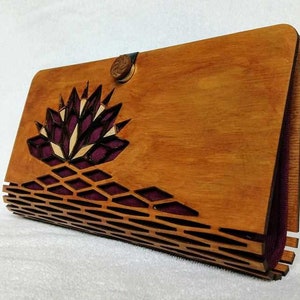 Clutch bag, Wooden Clutch laser cut bag, Handmade bag, elegant bag for women, Beautiful wooden bag ***renewed***