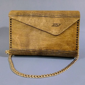 Handmade Plywood clutch bag, Handmade handbag, Evening bag, Wooden bag,