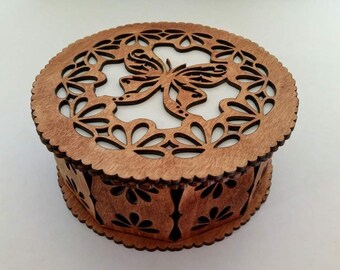 circular wooden chest laser cut file