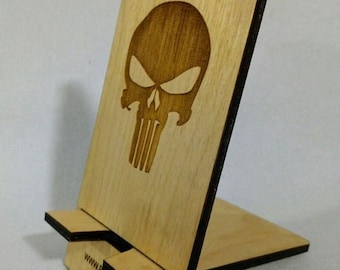 Laser Cut Wood Phone Stand – Engraved Design, 6mm Material (SVG, AI)