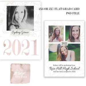 Senior Grad card for photographers PSD file // The Sydney // Graduation