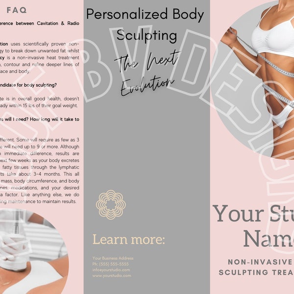 Editable Body Sculpting Brochure, Printable/Downloadable