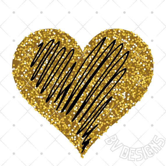 Gold Heart Downloadable Printable Gold Heart | Etsy