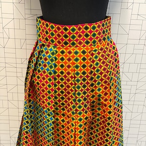 Waxprint High Waisted Skirts- Yellow Fiesta