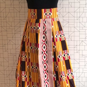 Waxprint High Waisted Skirts- Modern Tribal