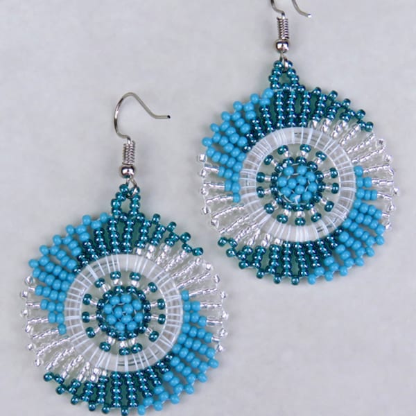 Zulu Circle Earrings-Blues