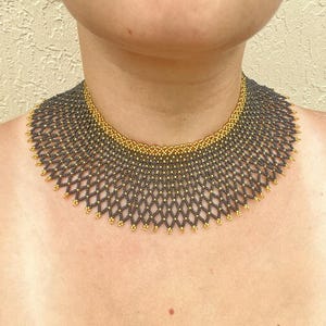 Ntombi Zulu Beaded Necklace- Black and Gold